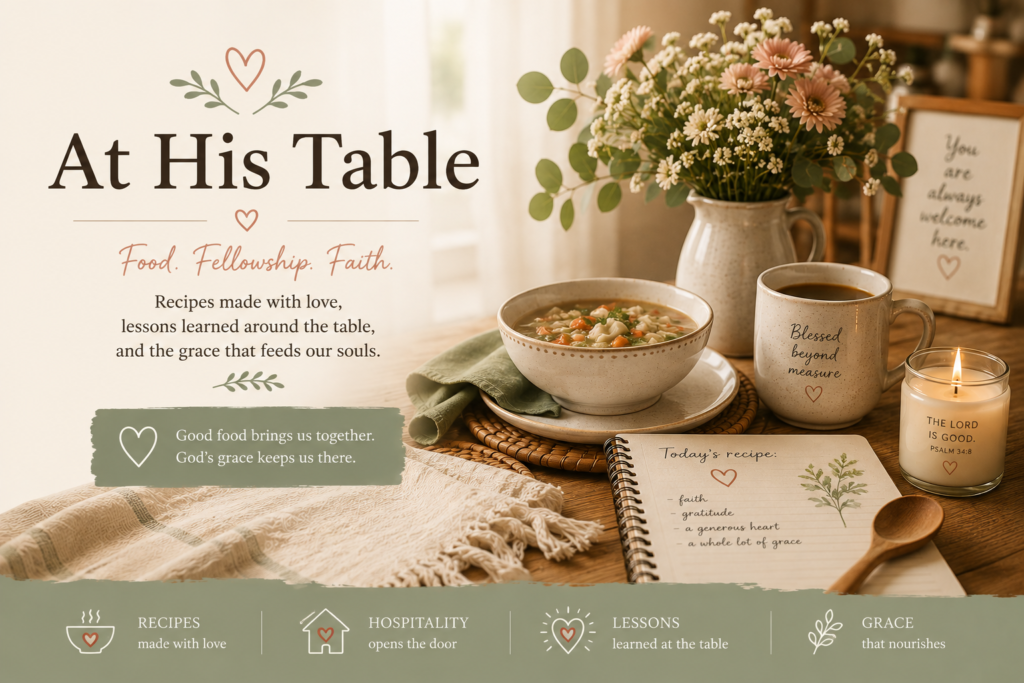 at his table image banner
